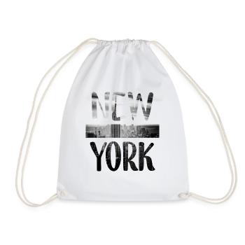New York - Drawstring Bag - white - Front