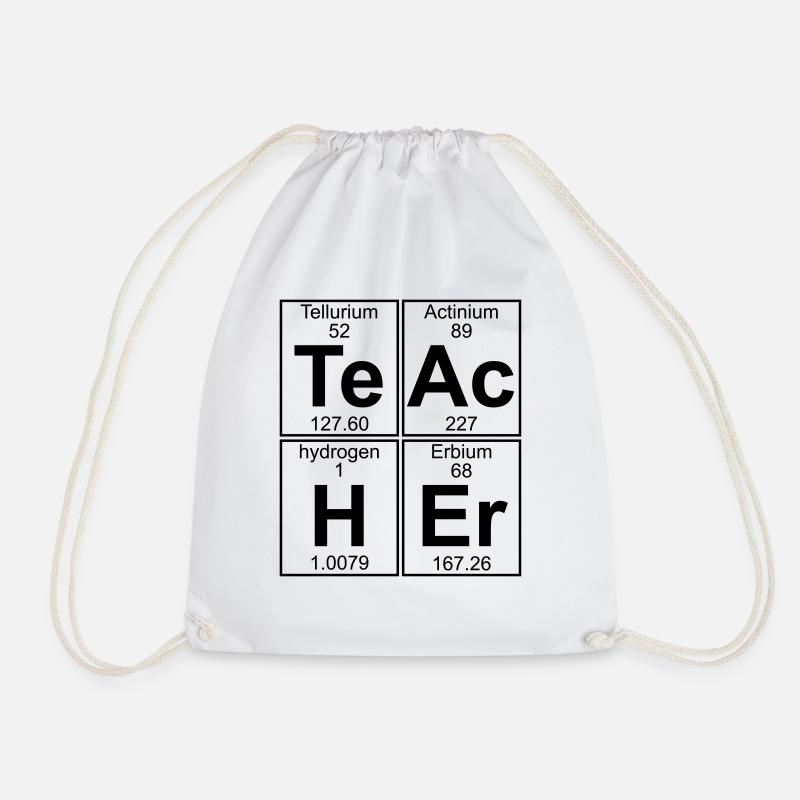 Te-Ac-H-Er (teacher) - Drawstring Bag - white
