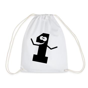 Funny comic 1 one - Drawstring Bag - white - Front