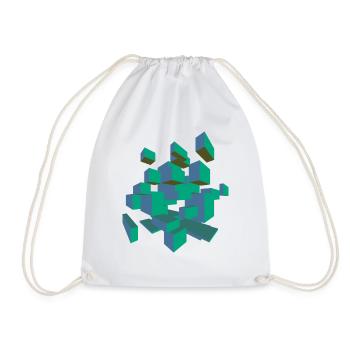 Cubes - Drawstring Bag - white - Front