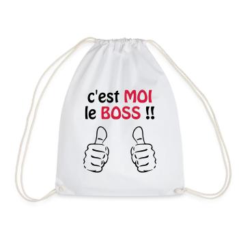 C'est moi le boss ! Humour / Citation / Blague - Drawstring Bag - white - Front
