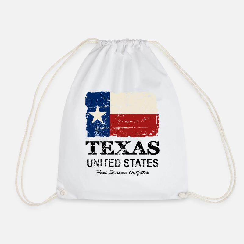Texas Flag - Vintage Look - Turnbeutel - Weiß