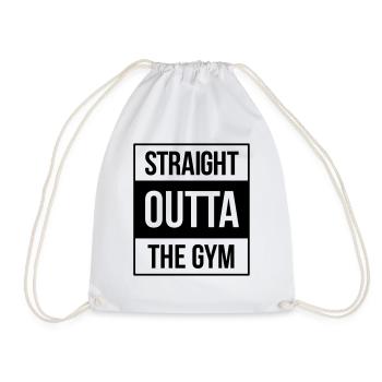 straight outta the gym - Drawstring Bag - white - Front