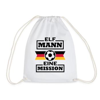 Elf Mann, Eine Mission (Fußball) - Turnbeutel - Weiß - Vorne