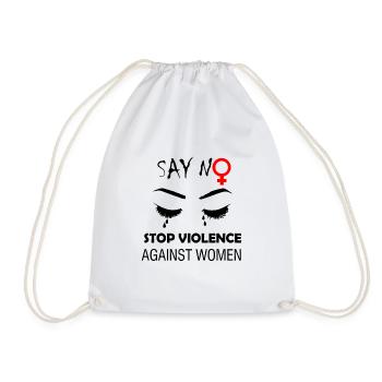 STOP VIOLENCE AGAINST WOMEN - Drawstring Bag - white - Front