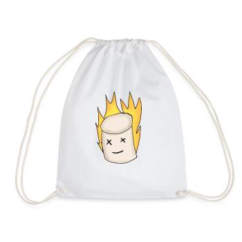 marschmellow fire is burning - Drawstring Bag - white - Front