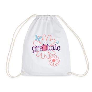 Motivating sayings Beautiful saying Gratitude - Drawstring Bag - white - Front