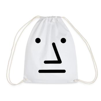 Klassisches NPC Wojak Gesicht - 4chan Meme - Turnbeutel - Weiß - Vorne