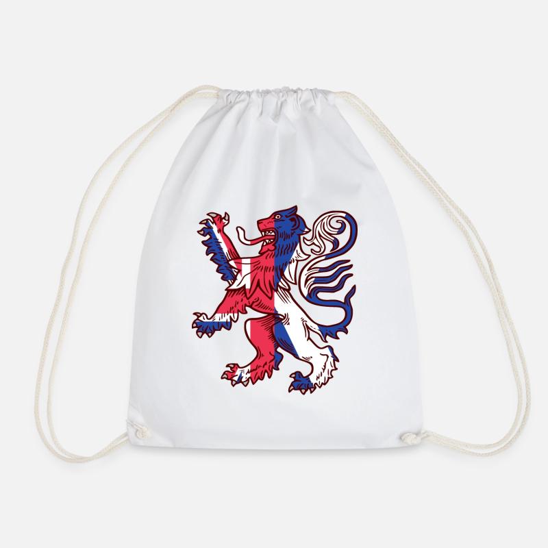 Scottish Lion Rampant Saltire and Union Jack - Drawstring Bag - white