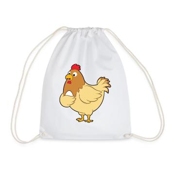 chicken - Drawstring Bag - white - Front