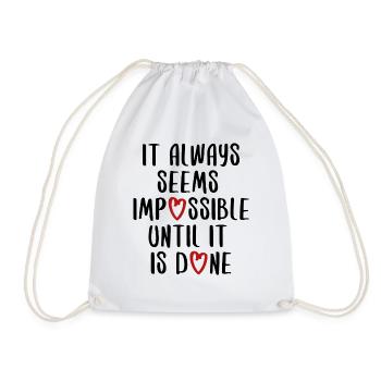 citations citation motivation inspiration impossible - Sac de sport léger - blanc - Devant