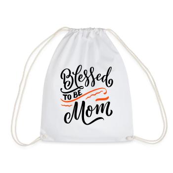 Gesegnete Mama Blessed Mom Schwanger Pregnant - Drawstring Bag - white - Front
