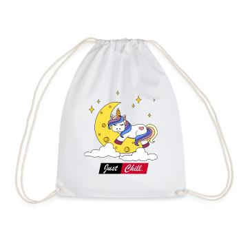 Unicorn Just Chill - Drawstring Bag - white - Front