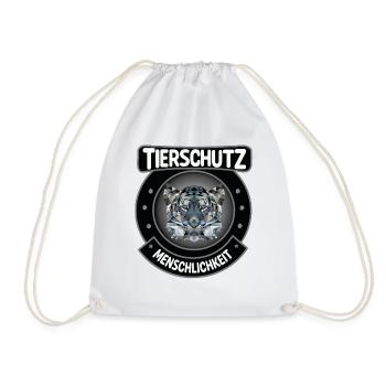Tierschutz schwarzweiss - Turnbeutel - Weiß - Vorne