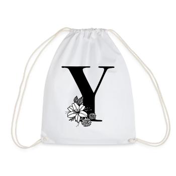 Letter Y - Drawstring Bag - white - Front