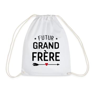 futur grand frère cadeau naissance grandfrère - Sac de sport léger - blanc - Devant