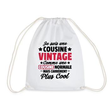 cousine vintage / cadeau humour cousine - Sac de sport léger - blanc - Devant