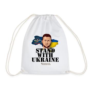 Ukraine North Dakota - Drawstring Bag - white - Front