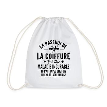 la passion de la coiffure / cadeau humour coiffure - Sac de sport léger - blanc - Devant