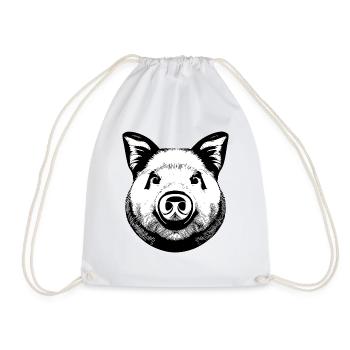 pig sweet pigs pigs animal animals 19 - Drawstring Bag - white - Front