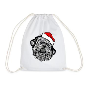 Weihnachten Hund süß lustig Hunde Tier Welpe 18 - Turnbeutel - Weiß - Vorne