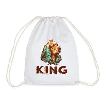 COCKER SPANIEL DOG KING BREED CUTE RESCUE SHEPHERD - Drawstring Bag - white - Front