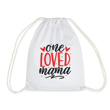 Mama Vibes Wife Mom Boss one Loved Mama - Drawstring Bag - white - Front