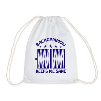 Boardgame Chess Backgammon Game Night - Drawstring Bag - white - Front