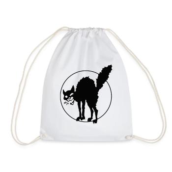 Anarchy Cat - Drawstring Bag - white - Front