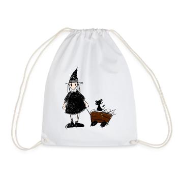 Books and Witch - Drawstring Bag - white - Front