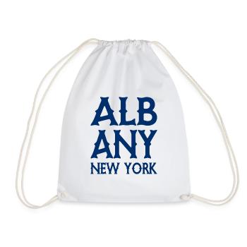 Albany - New York - United States of America - USA - Drawstring Bag - white - Front