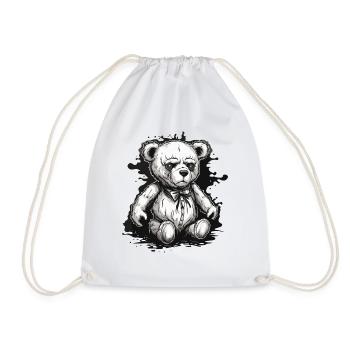 Teddybär / Kuscheltier / Stofftier / Geschenkidee - Turnbeutel - Weiß - Vorne