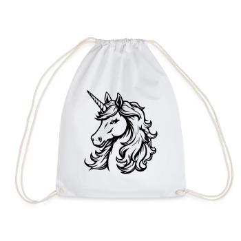 simple unicorn design - Drawstring Bag - white - Front