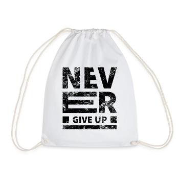 Vintage Never Give Up Grunge Texture - Drawstring Bag - white - Front