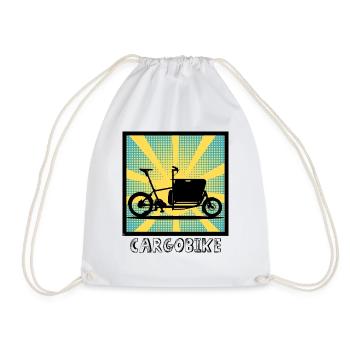 Popartstyle Cargo Bike, Cargo Bike - Drawstring Bag - white - Front