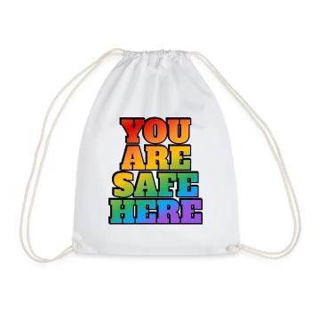 LGBT Safe Space Hier bist du sicher - Turnbeutel - Weiß - Vorne