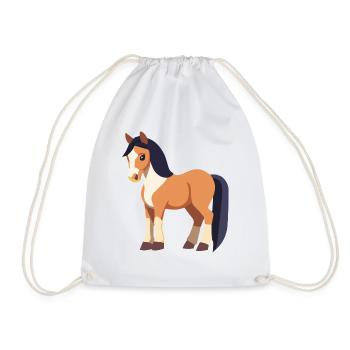 Cute Horse - Drawstring Bag - white - Front