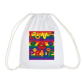 Love Pride - Drawstring Bag - white - Front