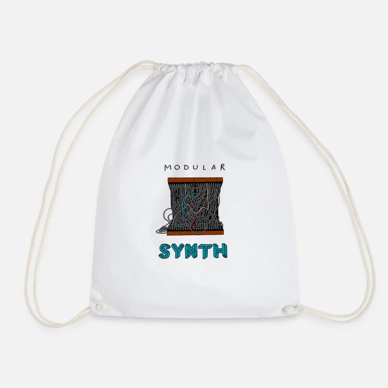 Modular synthesizer - Drawstring Bag - white