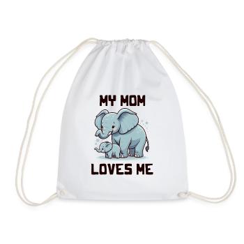 My Mom Loves Me - Baby Sayings - Meine Mutter lieb - Turnbeutel - Weiß - Vorne