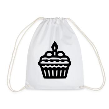 Birthday cupcake - Drawstring Bag - white - Front