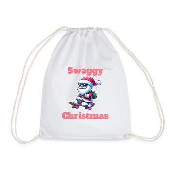 Swaggy Christmas - cooler Weihnachtsmann - Turnbeutel - Weiß - Vorne