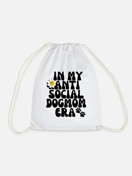 Anti social Dogmom Era - Turnbeutel - Weiß