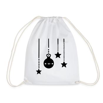 Hanging Christmas decorations - Drawstring Bag - white - Front