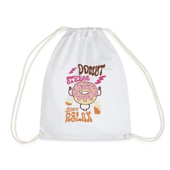 Donut Stress Just Relax - Drawstring Bag - white - Front