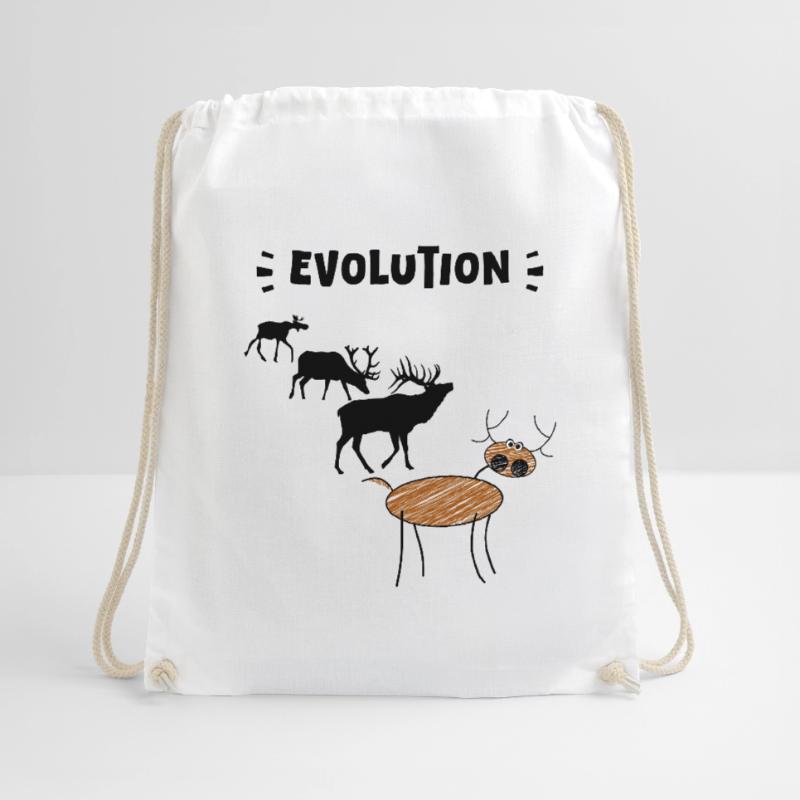 Deer Evolution – Funny Stages of Evolution. Drawstring Bag