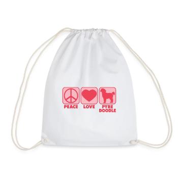 Standard Pyredoodle Mom Frauchen Peace Pink - Turnbeutel - Weiß - Vorne