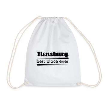 Flensburg - Stadt best place ever - Turnbeutel - Weiß - Vorne
