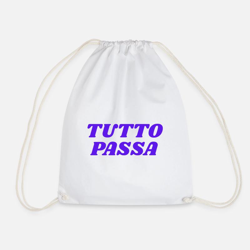 tutto passa - Drawstring Bag - white