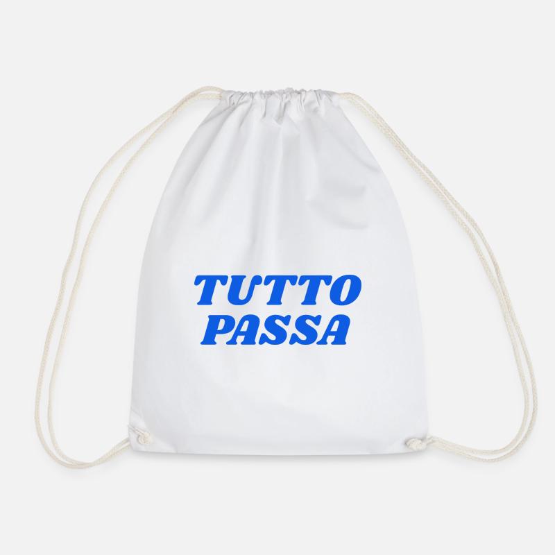 tutto passa - Drawstring Bag - white